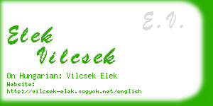 elek vilcsek business card